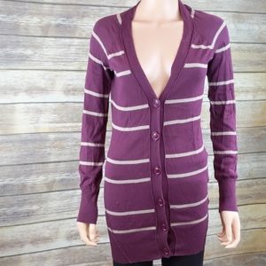 Trouvé Purple Striped Cardigan